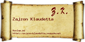 Zajzon Klaudetta névjegykártya